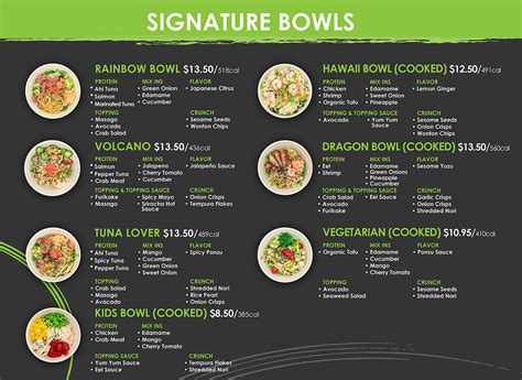 poke bowls menu.